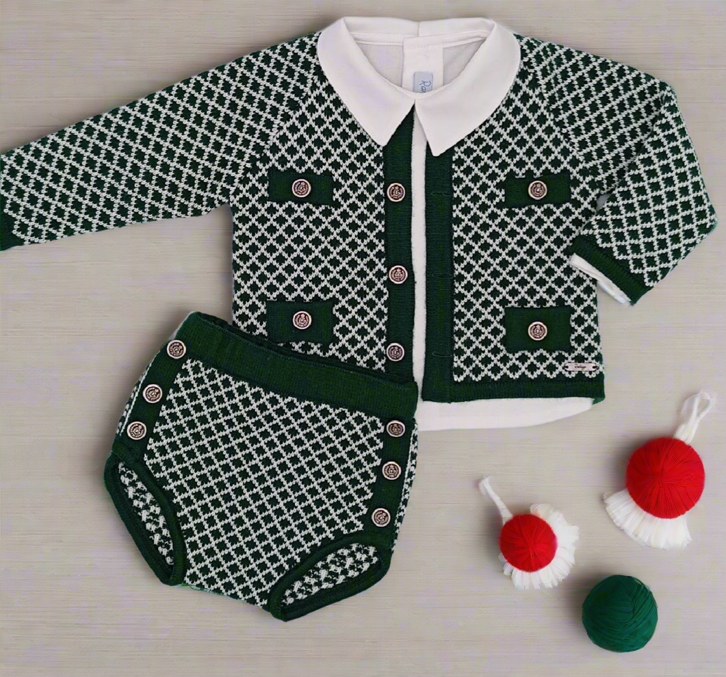Bottle Green Boy's Bloomer Set